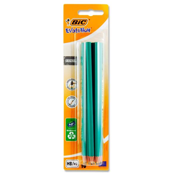 BIC CARD 10 ORIGINAL EVOLUTION PENCILS - HB