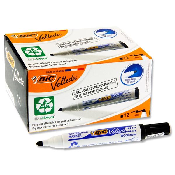 BIC VELLEDA 1701 BULLET TIP WHITEBOARD MARKER - BLACK