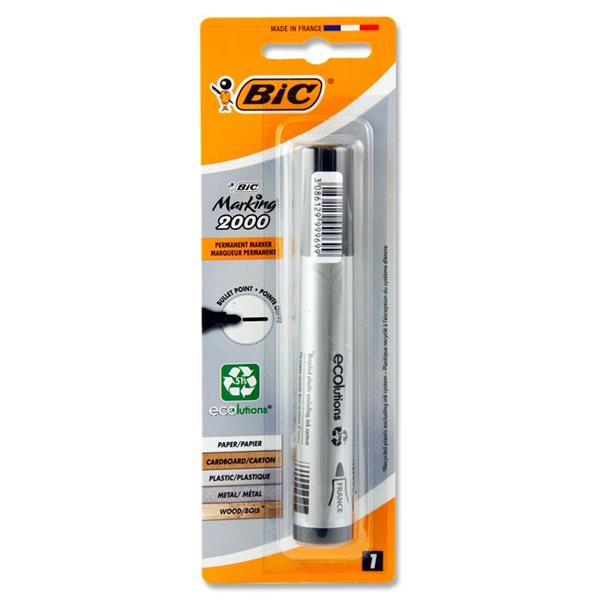 BIC MARKING 2000 PERMANENT BULLET TIP MARKER CARDED - BLACK