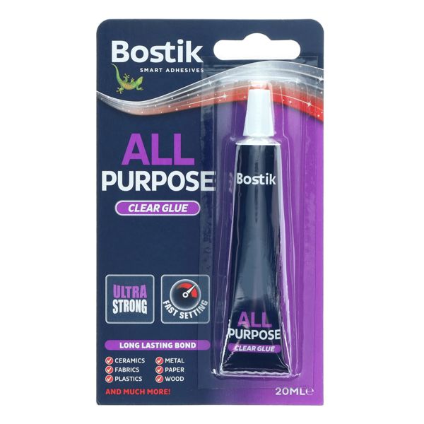 BOSTIK 20ml ALL PURPOSE ADHESIVE GLUE CARDED CDU