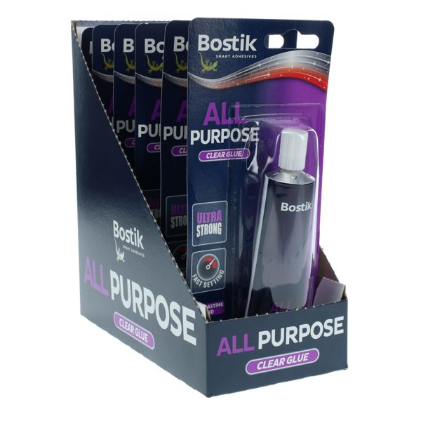 BOSTIK 50ml GLU & FIX ALL PURPOSE CLEAR GLUE