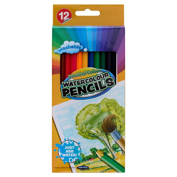 WORLD OF COLOUR 12 WATERCOLOUR COLOURING PENCILS