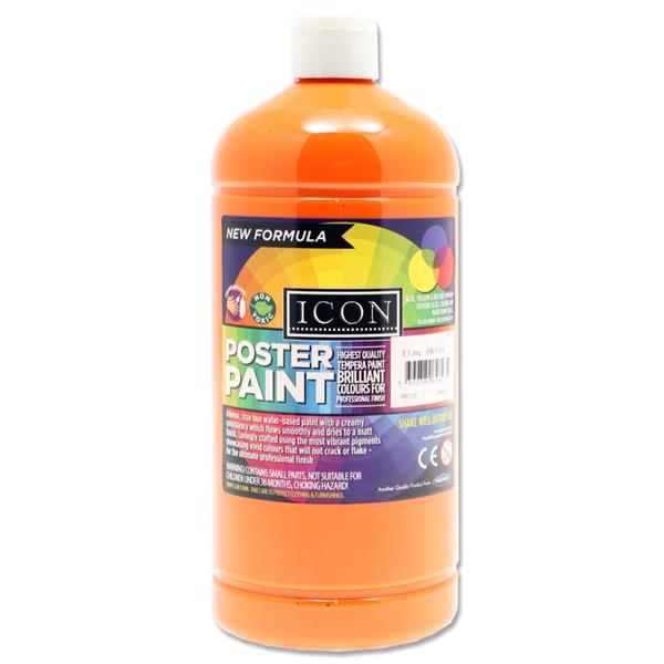 ICON 1ltr POSTER PAINT - ORANGE