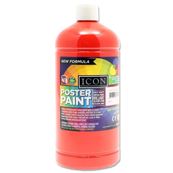 ICON 1ltr POSTER PAINT - SCARLET