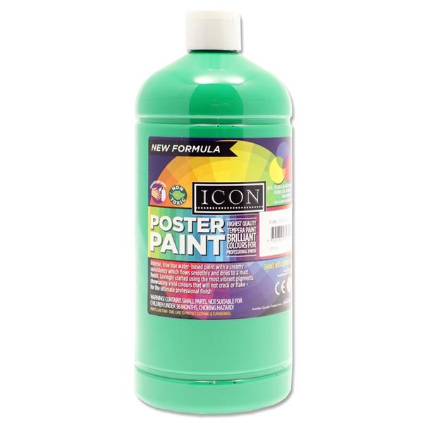 ICON 1ltr POSTER PAINT - EMERALD GREEN