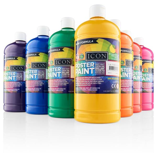 ICON 1ltr POSTER PAINT - MAGENTA