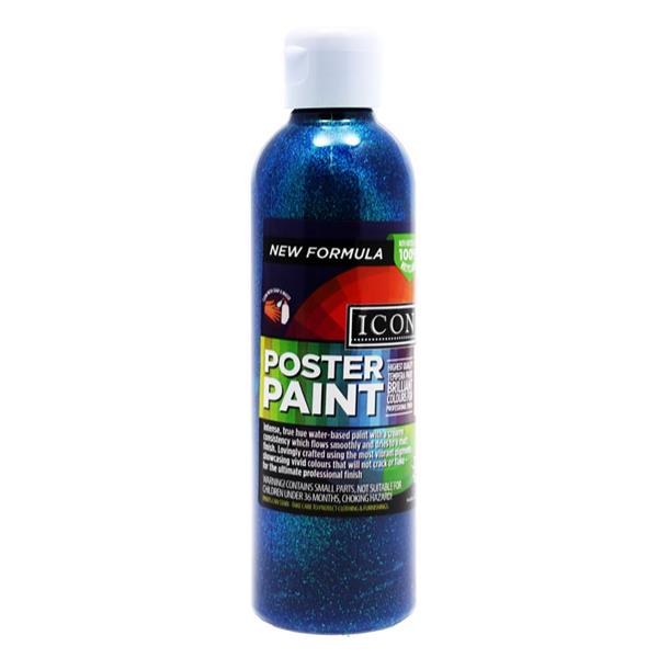 * ICON 300ml GLITTER POSTER PAINT - BLUE