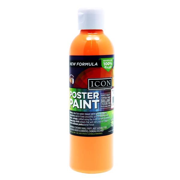 ICON 300ml FLUORESCENT POSTER PAINT - FIZZY ORANGE