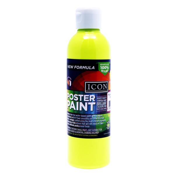 ICON 300ml FLUORESCENT POSTER PAINT - SUNBURST YELLOW