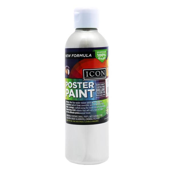 * ICON 300ml METALLIC POSTER PAINT - SILVER