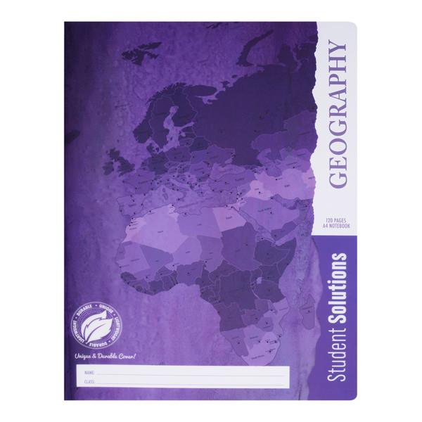 STUDENT SOLUTIONS A4 120pg DURABLE COVER MANUSCRIPT BOOK - GEOGRAPHY