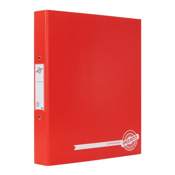PREMTO A4 PP RING BINDER -  KETCHUP RED