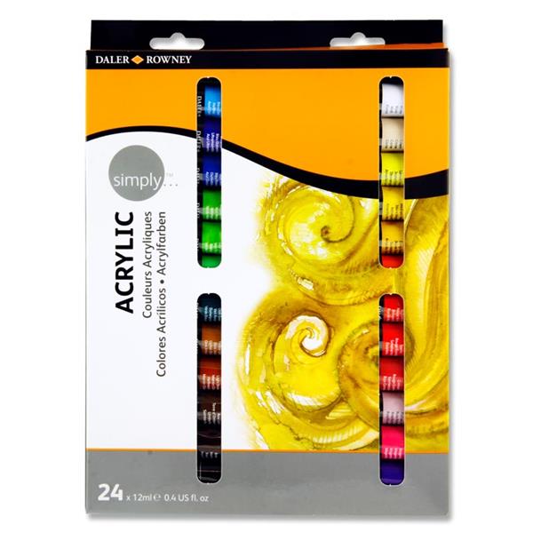 DALER ROWNEY SIMPLY...BOX 24x12ml ACRYLIC PAINTS