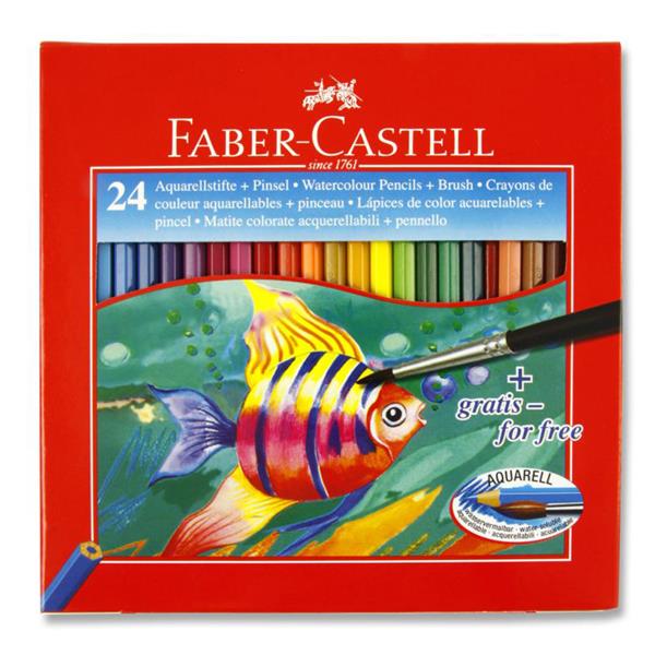 FABER CASTELL BOX 24 WATER SOLUBLE COLOUR PENCILS