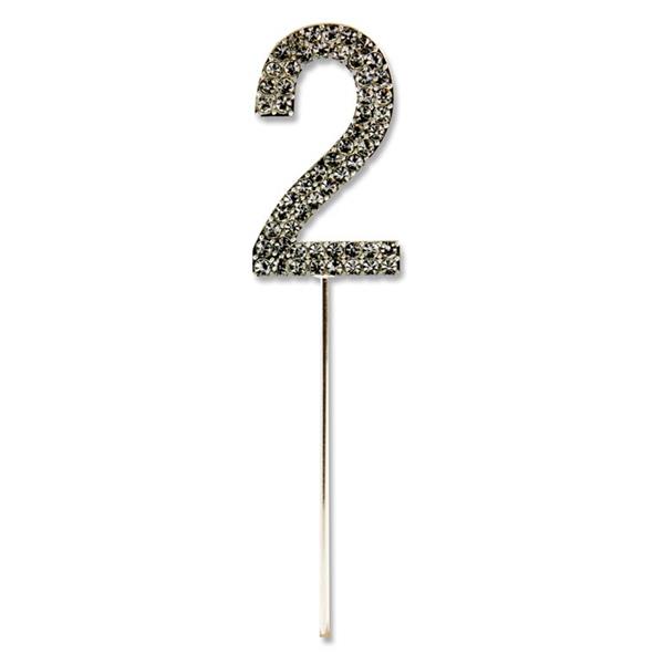 * ICON OCCASIONS 10.5cm DIAMANTE PICK - SILVER 2