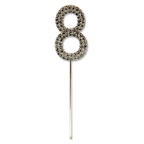 * ICON OCCASIONS 10.5cm DIAMANTE PICK - SILVER 8