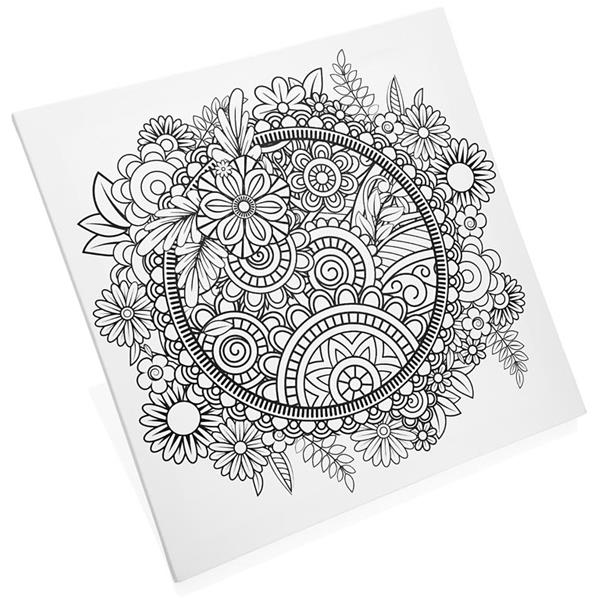ICON 300x300mm COLOUR MY CANVAS - FLORAL MANDALA