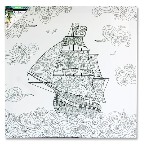 * ICON 500x500mm COLOUR MY CANVAS - SHIP