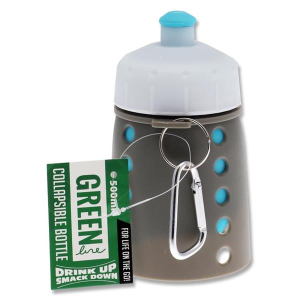 GREEN LINE 500ml COLLAPSIBLE BOTTLE - BLUE