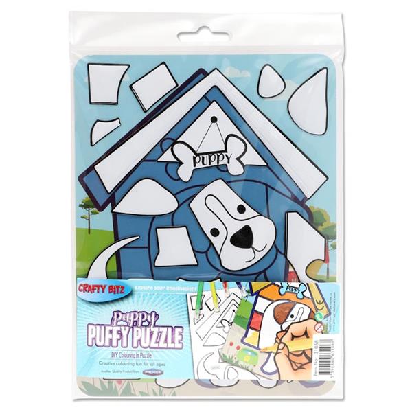 CRAFTY BITZ DIY COLOURING PUFFY PUZZLE - PUPPY