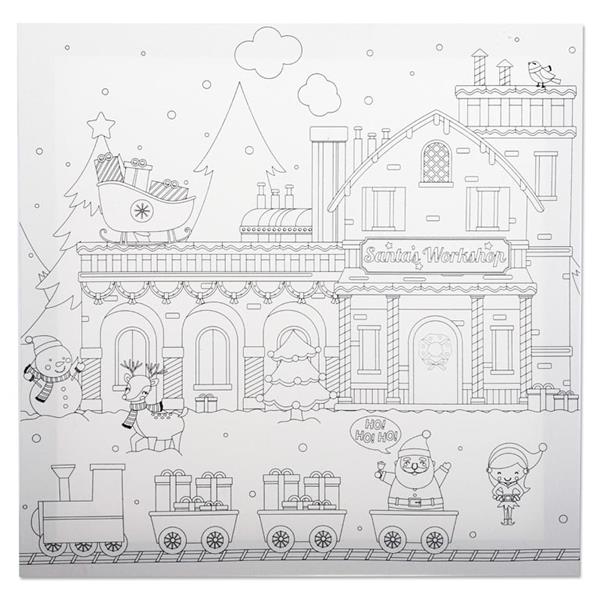 ICON 300x300mm COLOUR MY CANVAS FESTIVE EDITION - SANTA'S WORKSHOP