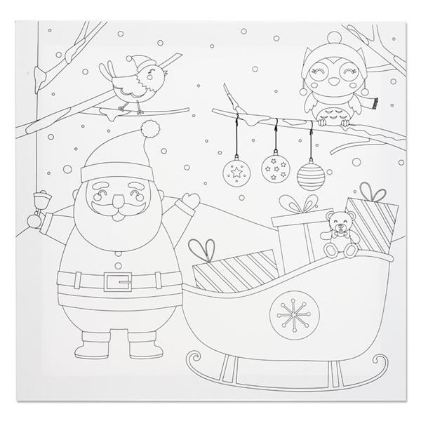 ICON 300x300mm COLOUR MY CANVAS FESTIVE EDITION - XMAS SLEIGH WOODS
