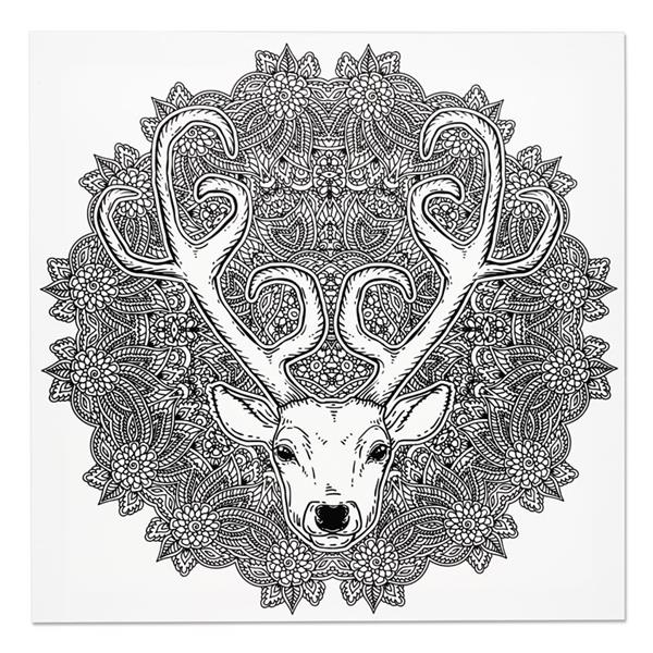 ICON 500x500mm COLOUR MY CANVAS FESTIVE EDITION - REINDEER MANDALA