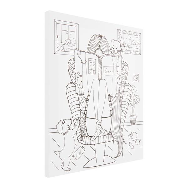 ICON 300x250mm COLOUR MY CANVAS - BUSY READING