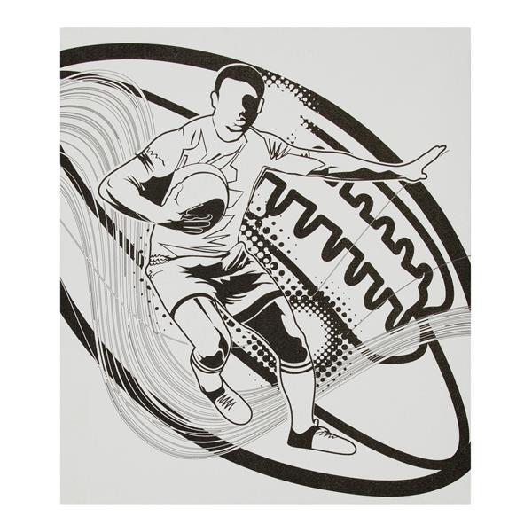 ICON 300x250mm COLOUR MY CANVAS SPORTS - RUGBY