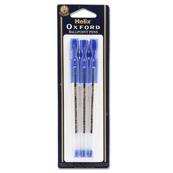 HELIX OXFORD CARD 6 STICK BALLPOINT PENS - BLUE