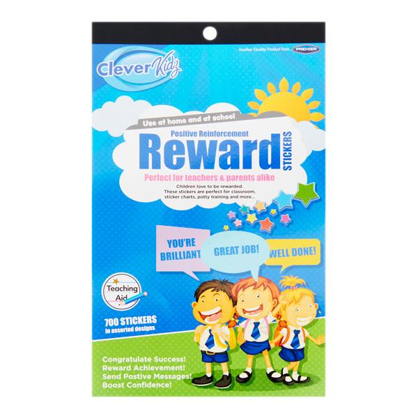 CLEVER KIDZ BOOK 700+ TEACHERS REWARD STICKERS 4 ASST.