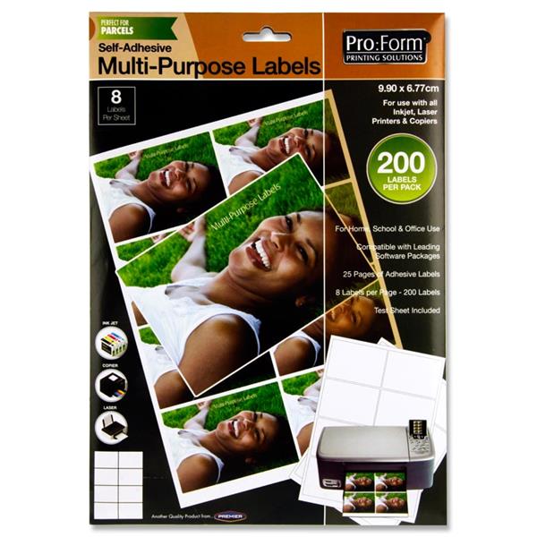 PRO:FORM 25 SHEETS - 8 LABELS 99x67.8mm