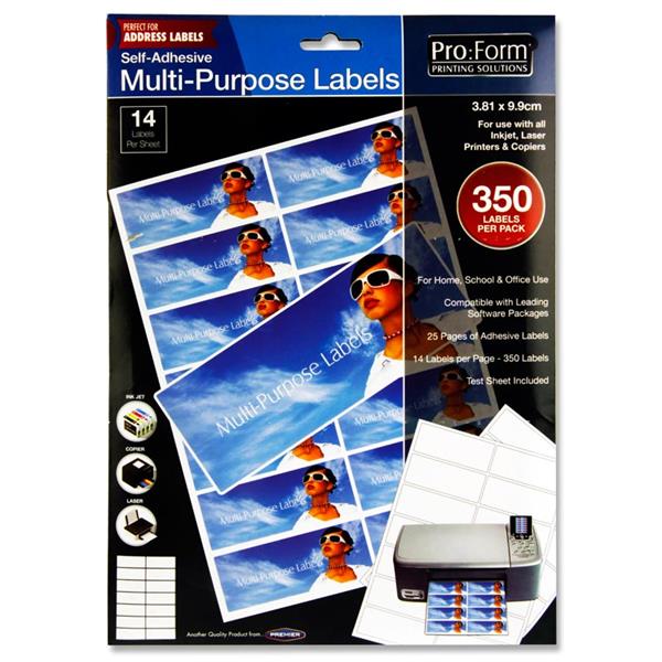 PRO:FORM 25 SHEETS - 14 LABELS 99x38mm