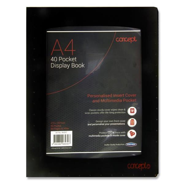 CONCEPT A4 40 POCKET PRESENTATION DISPLAY BOOK