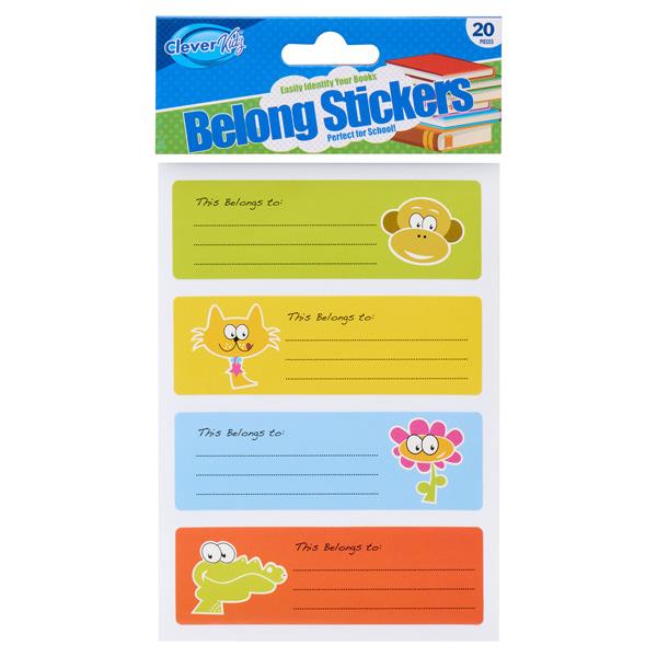 CLEVER KIDZ "THIS BELONGS TO..." LABEL STICKERS