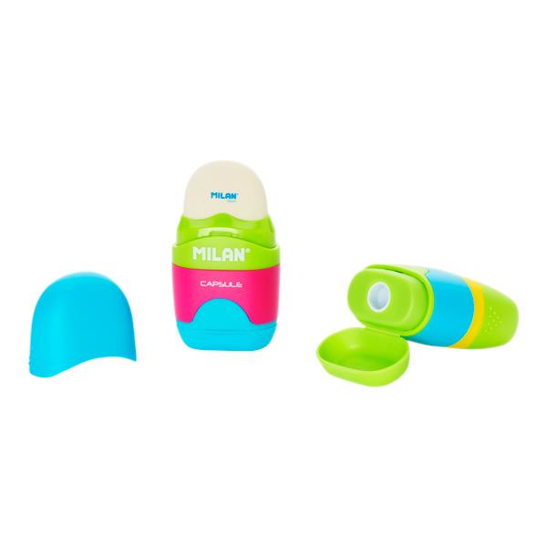MILAN CAPSULE MIX SINGLE HOLE SHARPENER/ERASER 4 ASST CDU