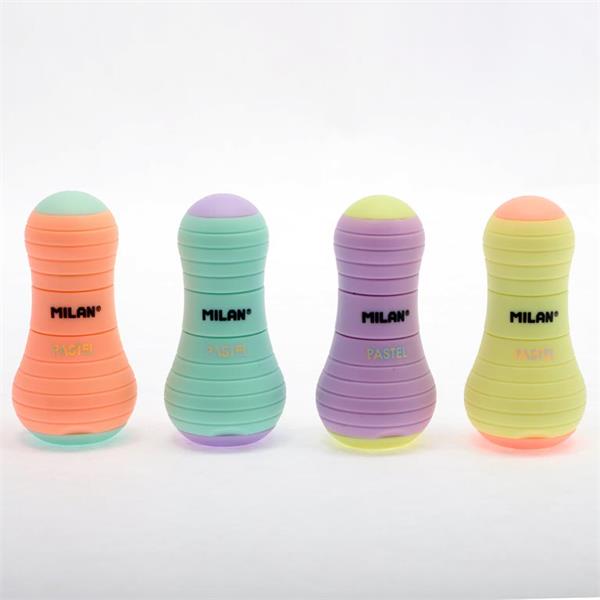 MILAN SWAY SHARPENER/ERASER CAPSULE PASTEL 4 ASST CDU