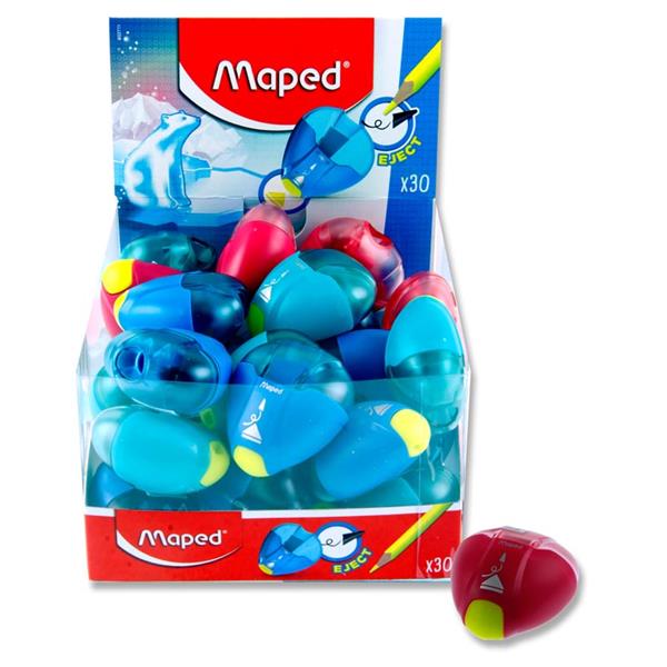 MAPED IGLOO EJECT SINGLE HOLE SHARPENER - 3 ASST CDU