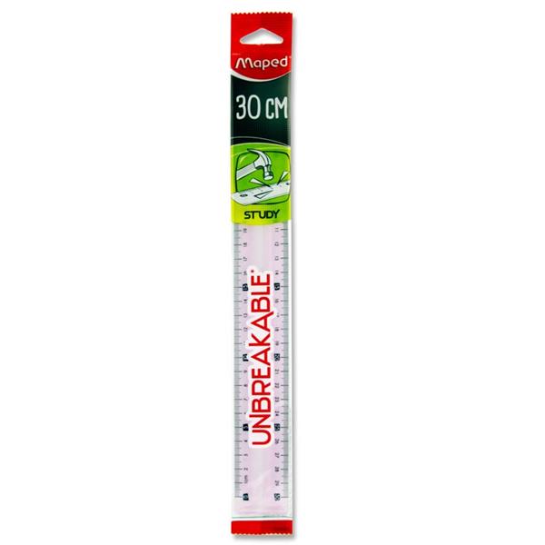 MAPED STUDY 30cm UNBREAKABLE RULER - ASST.