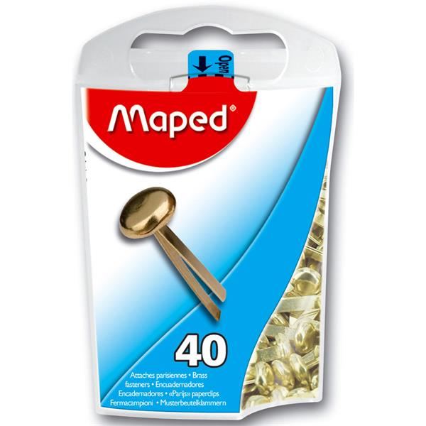 MAPED BOX 40 17mm PAPER FASTENERS - BRASS