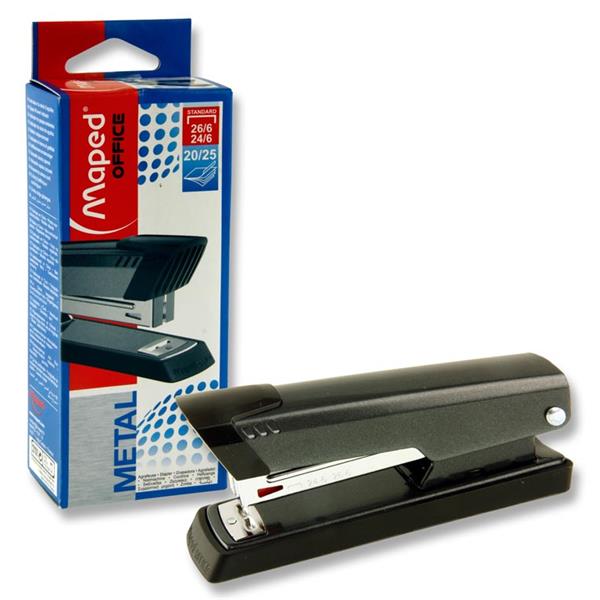 MAPED 26/6 HALF STRIP STAPLER - METALLIC GREY