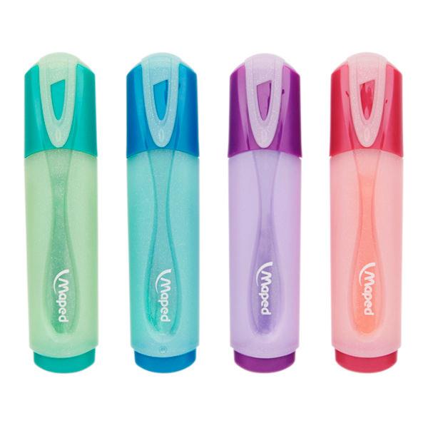 MAPED PKT.4 GLITTER PASTEL HIGHLIGHTERS - ASST