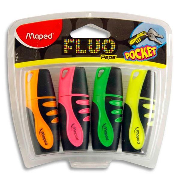 MAPED PKT.4 MINI POCKET FLUO'PEPS HIGHLIGHTERS - ASST