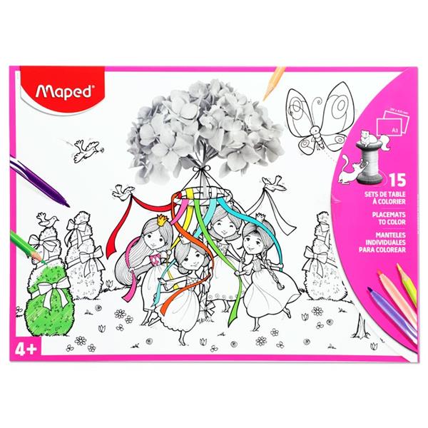 MAPED SET 15 A3 COLOUR YOUR OWN PLACEMATS 3 ASST.