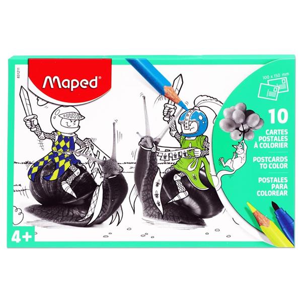 MAPED SET 10 COLOUR YOUR OWN POSTCARDS