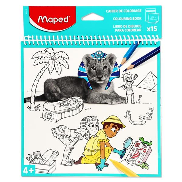 MAPED 200x200mm SPIRAL 15 SHEET COLOURING BOOK 2 ASST.