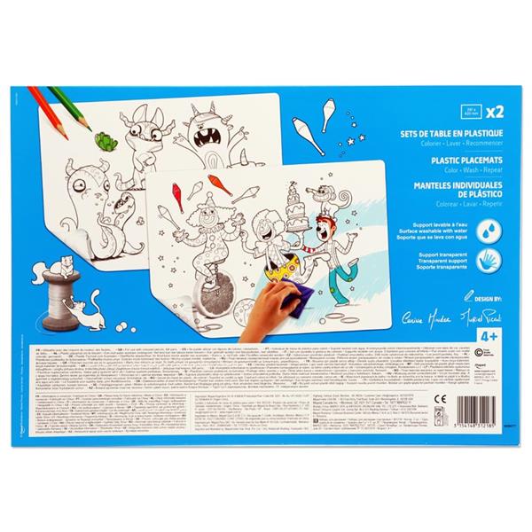 MAPED SET 2 A3 COLOUR YOUR OWN PLASTIC PLACEMATS 2 ASST.