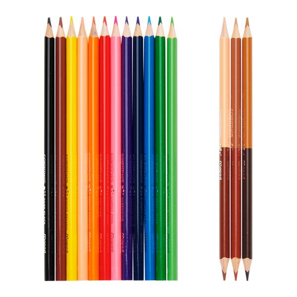 MAPED COLOR'PEPS PKT.12 COLOURING PENCILS & 3 DUO SKIN TONES