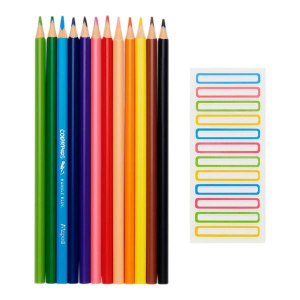 MAPED COLOR'PEPS PKT.12 COLOURING PENCILS & LABELS