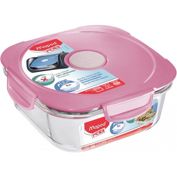 MAPED PICNIK CONCEPT GLASS LUNCHBOX - TENDER PINK